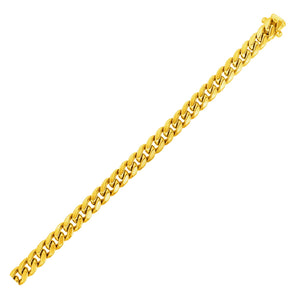 6.1mm 14k Yellow Gold Semi Solid Miami Cuban Chain