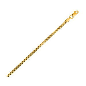 3.6mm 14k Yellow Gold Solid Round Box Chain