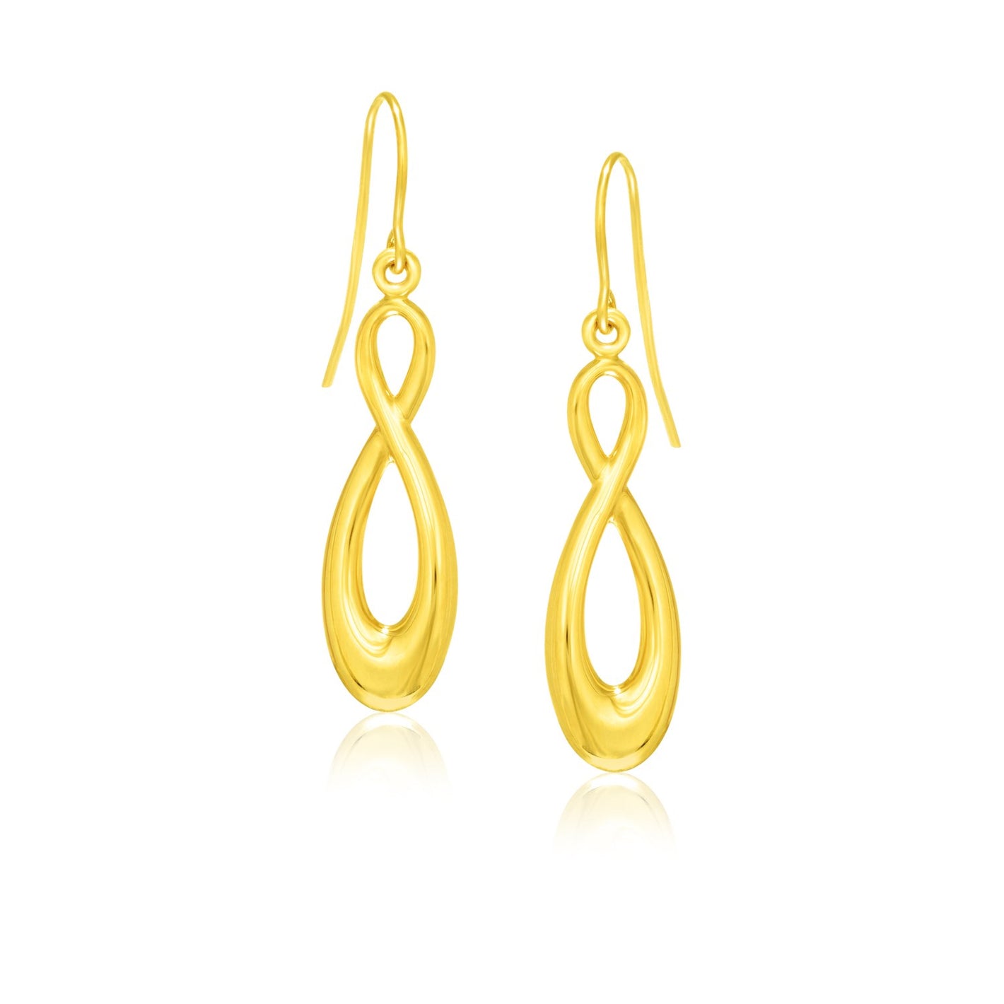 14k Yellow Gold Polished in Infinity Design Earrings