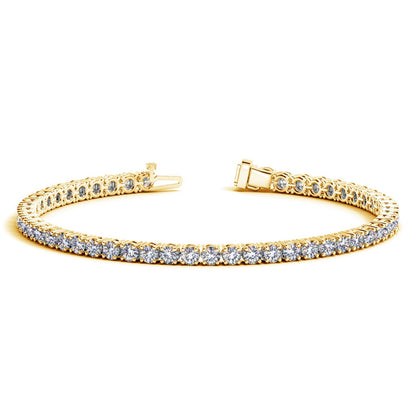 6 cctw Lab Grown Round Diamond Tennis Bracelet in 14k Yellow Gold (F/G  VS2/SI1)