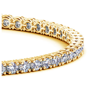 6 cctw Lab Grown Round Diamond Tennis Bracelet in 14k Yellow Gold (F/G  VS2/SI1)