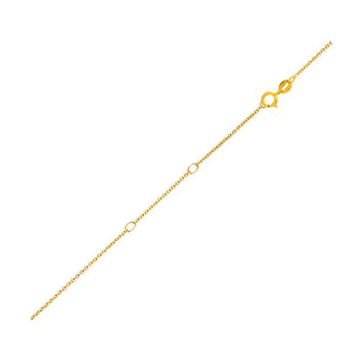 0.80mm 14k Yellow Gold Double Extendable Diamond Cut Cable Chain