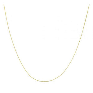 0.80mm 14k Yellow Gold Double Extendable Diamond Cut Cable Chain