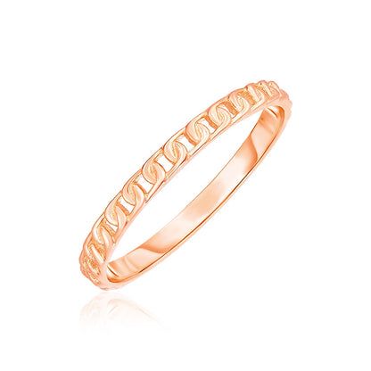 14k Rose Gold with Bead Texture  Ring