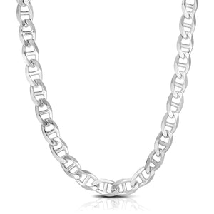 8.0mm Sterling Silver Rhodium Plated Mariner Chain