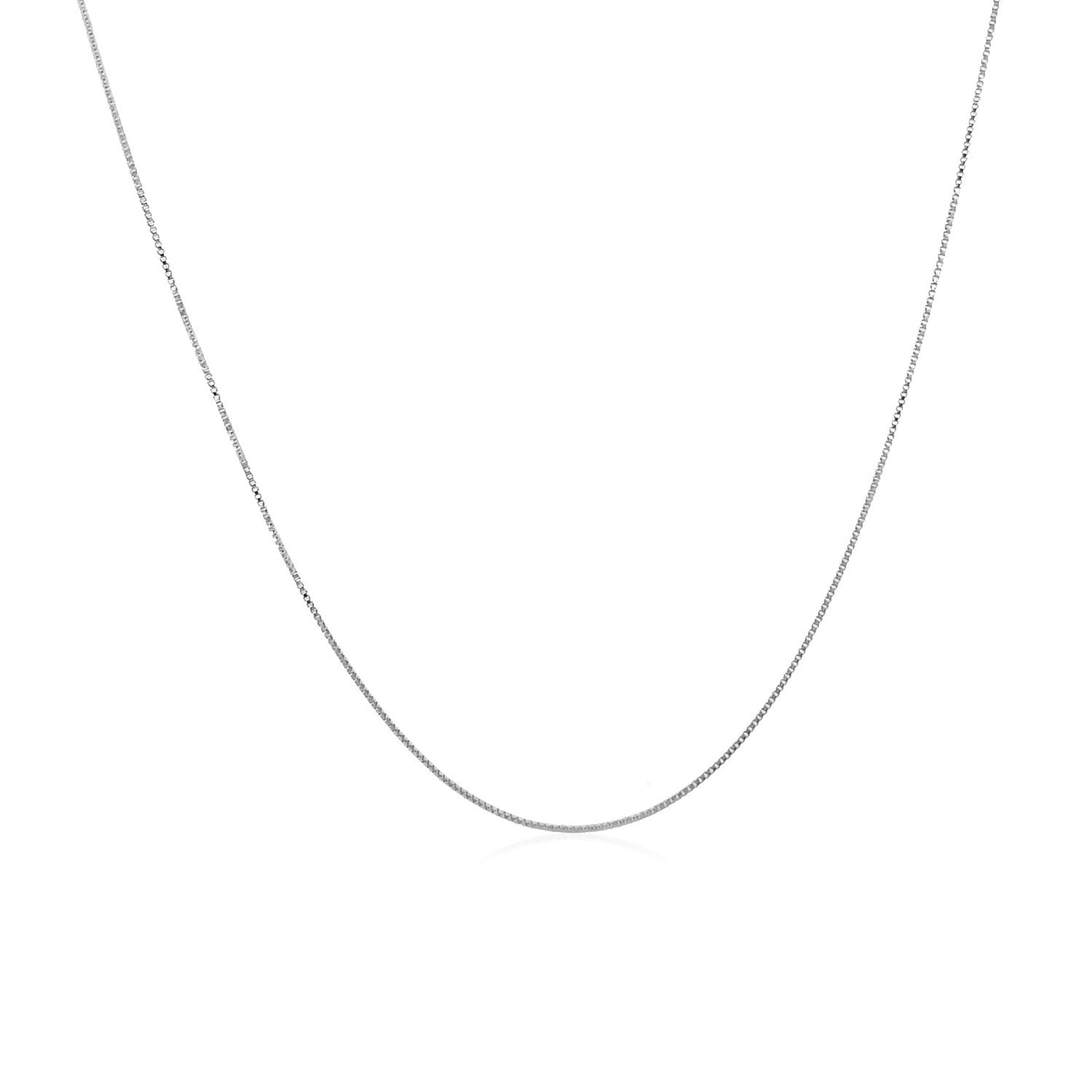 0.4mm 14k White Gold Classic Box Chain