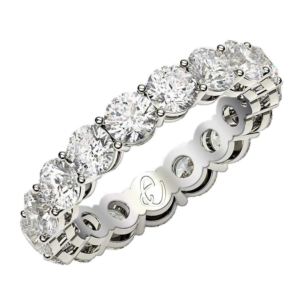 3 cttw Round Cut Lab Grown Diamond Eternity Ring in 14k White Gold (FG/VS2)