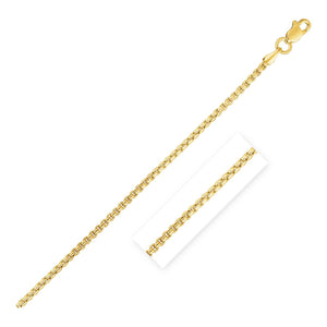 1.35mm 14k Yellow Gold Round Box Chain