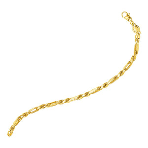 14k Yellow Gold  Figaro Chain Bracelet