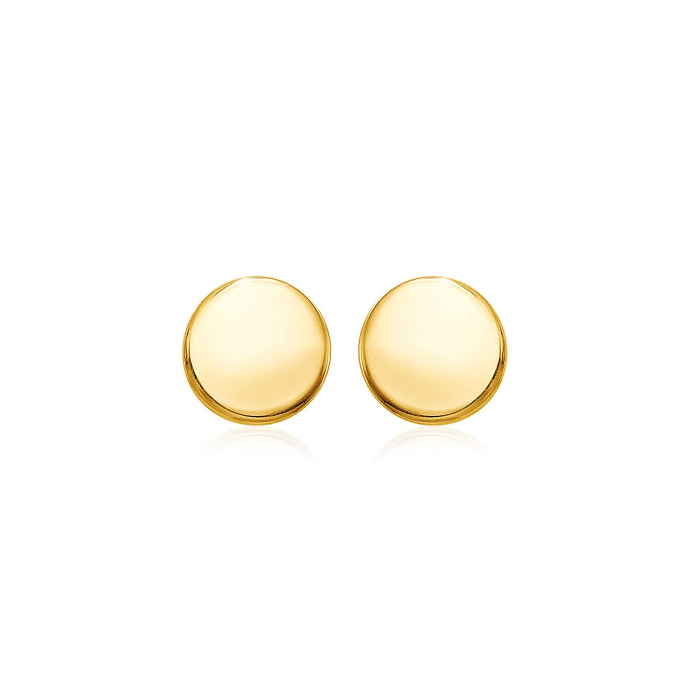 14k Yellow Gold Polished Round Post Earrings