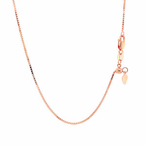 0.85mm 14k Rose Gold Adjustable Box Chain