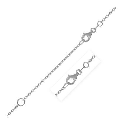 1.2 14k White Gold Extendable Cable Chain