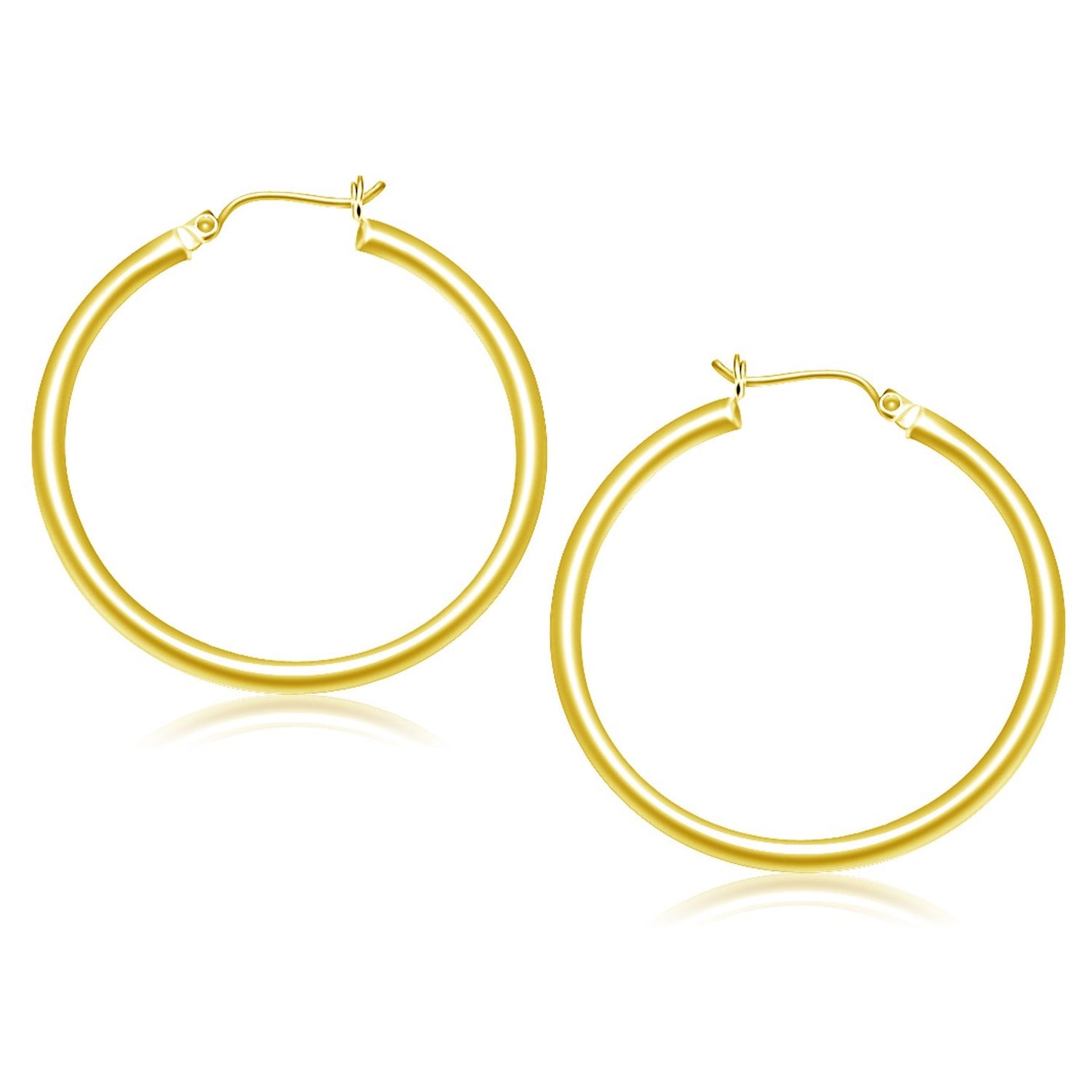 10k Yellow Gold Polished Hoop Earrings