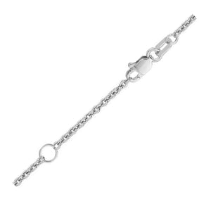 1.8mm 18k White Gold Extendable Cable Chain