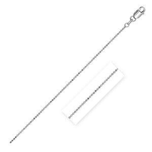 1.0mm 14k White Gold Diamond Cut Bead Chain