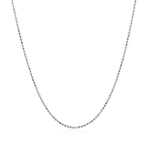 1.0mm 14k White Gold Diamond Cut Bead Chain