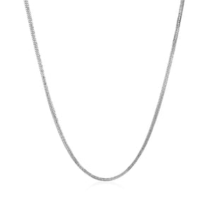 1.0mm 14k White Gold Foxtail Chain