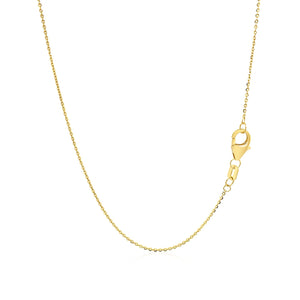 14k Yellow Gold with Sliding Puffed Heart Charm Necklace