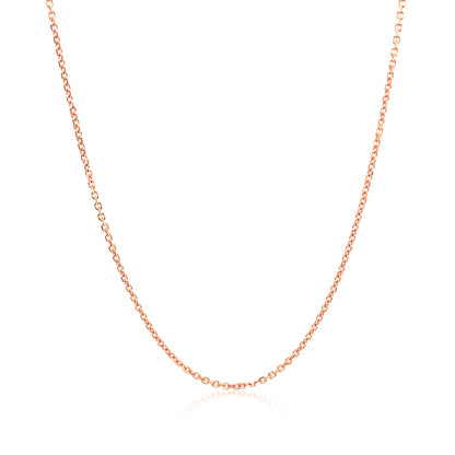 1.1mm 14k Rose Gold Diamond Cut Cable Link Chain