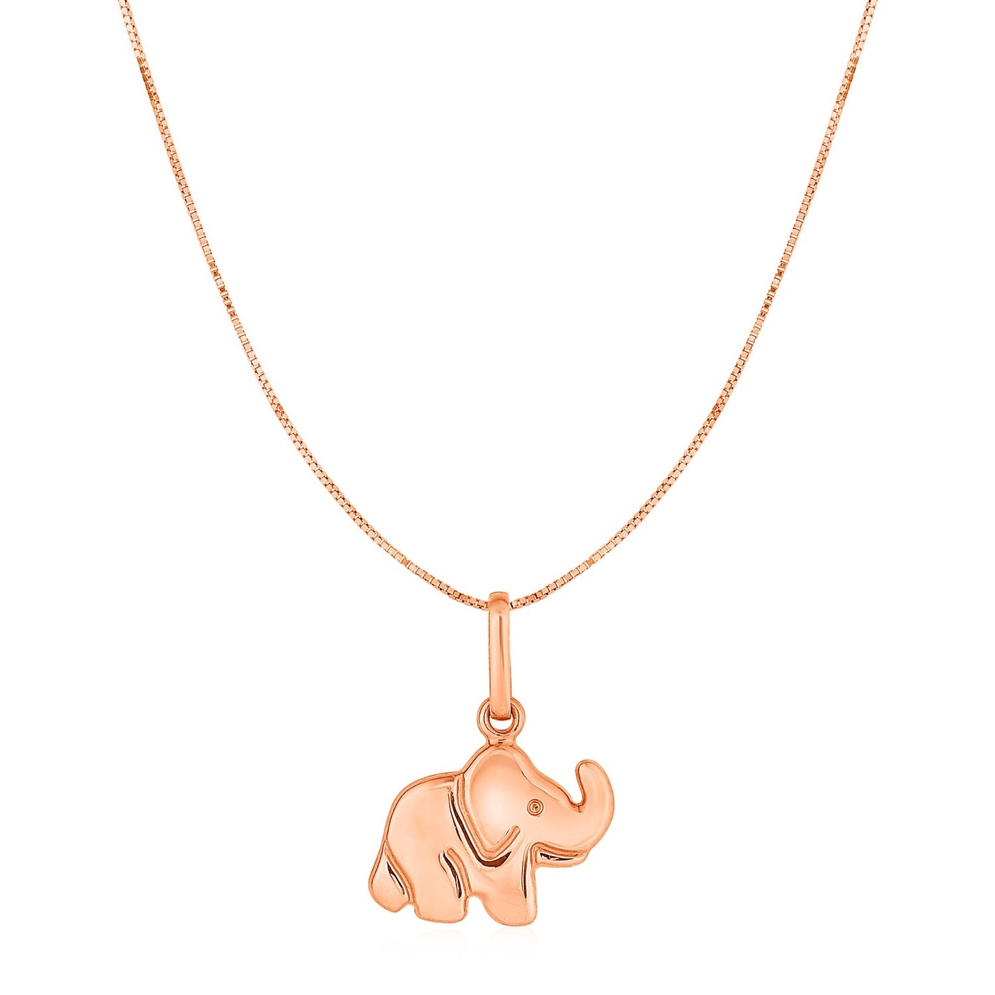 10k Rose Gold Elephant Pendant