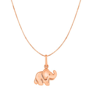 10k Rose Gold Elephant Pendant