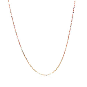 0.8mm 10k Rose Gold Diamond Cut Cable Link Chain