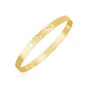 6mm 14k Yellow Gold High Polish Keyhole Clasp Bangle