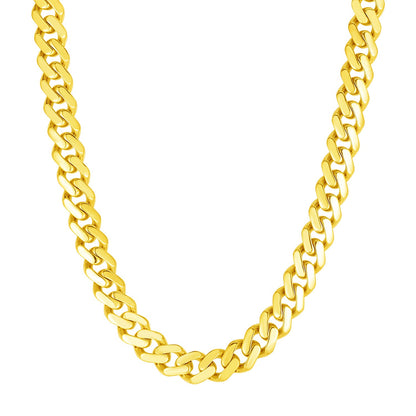 9.5mm 14k Yellow Gold Polished Curb Chain