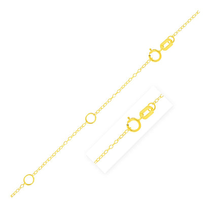 1.2mm 14k Yellow Gold Double Extendable Piatto Chain