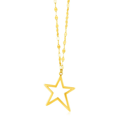 14k Yellow Gold  with Star Pendant Necklace