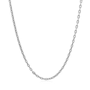 1.9mm 14k White Gold Double Extendable Cable Chain