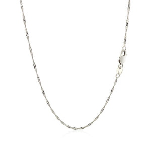 1.5mm 14k White Gold Singapore Chain