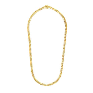 6.9mm 14k Yellow Gold Semi Solid Miami Cuban Chain