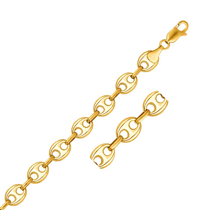 11.0mm 14k Yellow Gold Puffed Mariner Link Chain