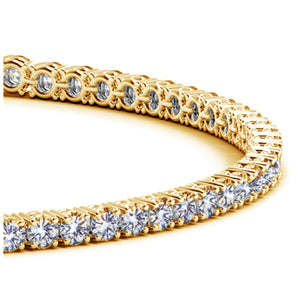 3 cctw Lab Grown Round Diamond Tennis Bracelet in 14k Yellow Gold (F/G  VS2/SI1)