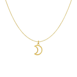 14k Yellow Gold with Moon Necklace