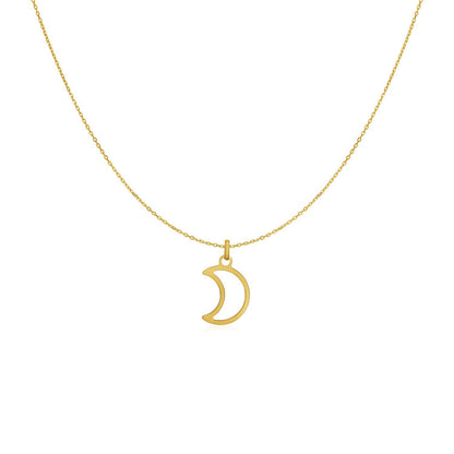 14k Yellow Gold with Moon Necklace