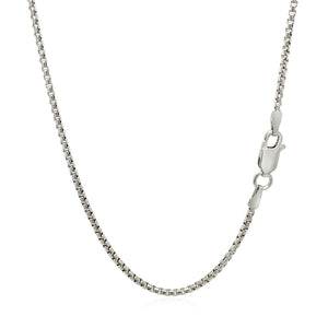 1.5mm Sterling Silver Rhodium Plated Round Box Chain