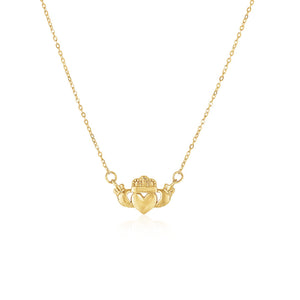 14k Yellow Gold with Claddagh Symbol Pendant