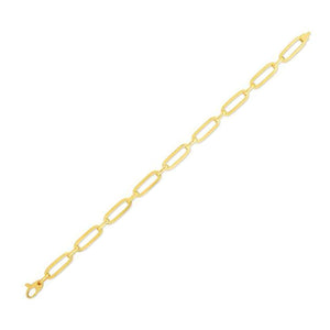 14k Yellow Gold Bombay Paperclip Chain Bracelet