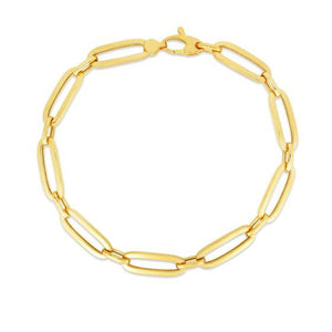 14k Yellow Gold Bombay Paperclip Chain Bracelet