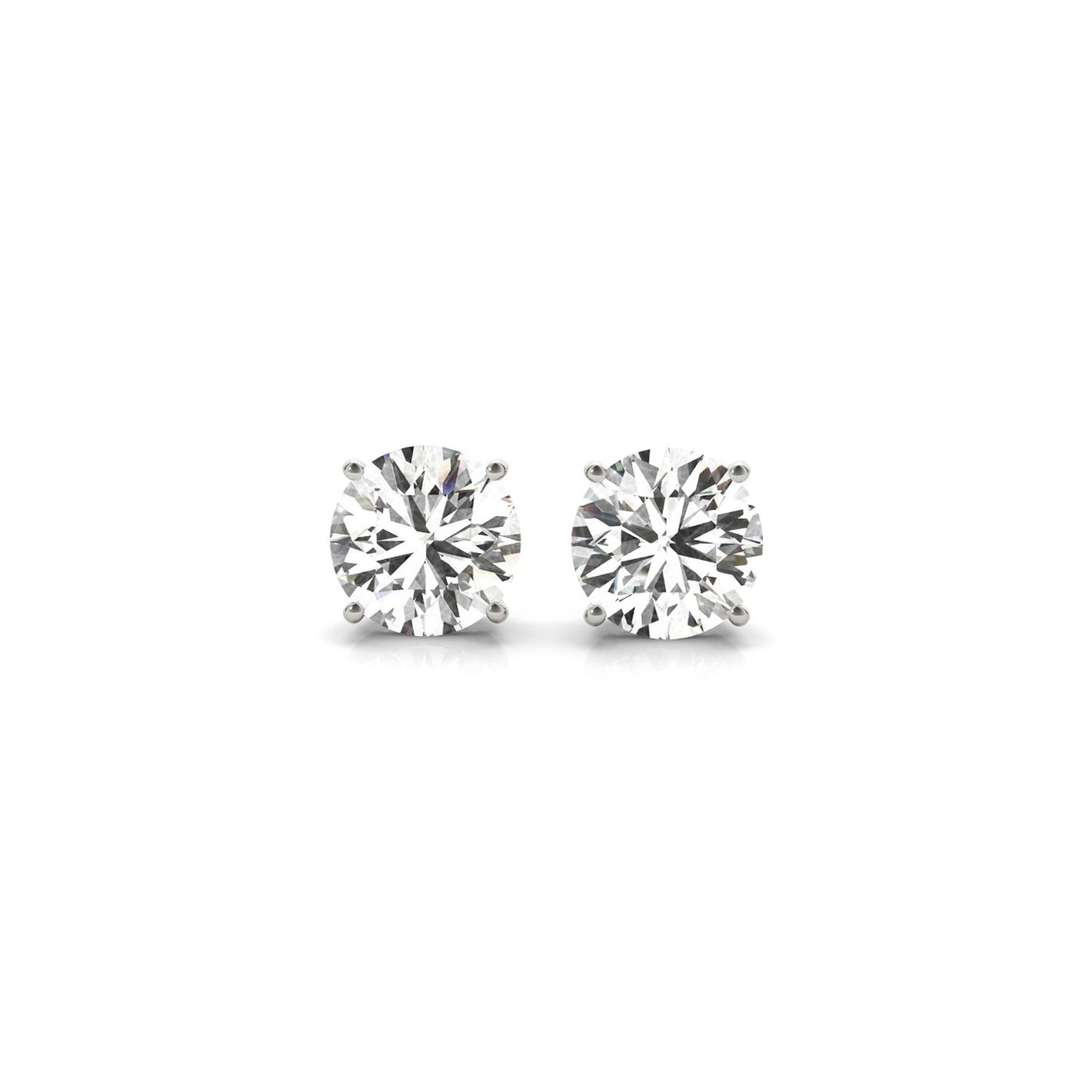 2 cttw Certified IGI Lab Grown Round Diamond Stud Earrings 14k White Gold (G/VS2)