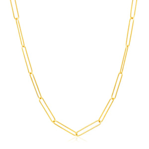 2.7mm 14k Yellow Gold Wire Paperclip Chain