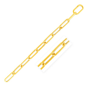 8.5mm 14k Yellow Gold Lite Round Wire Paperclip Bracelet