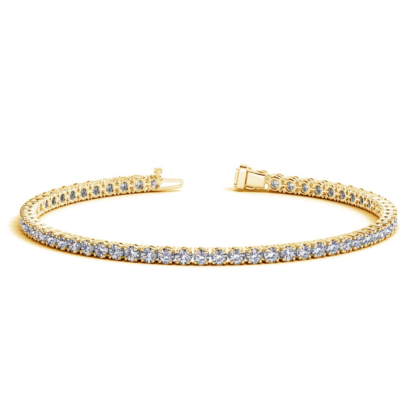 4 cctw Lab Grown Round Diamond Tennis Bracelet in 14k Yellow Gold (F/G  VS2/SI1)