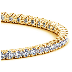 4 cctw Lab Grown Round Diamond Tennis Bracelet in 14k Yellow Gold (F/G  VS2/SI1)