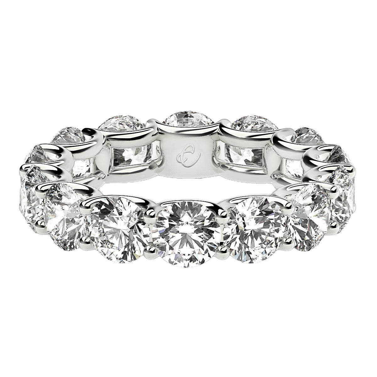 6 cttw Round Cut Lab Grown Diamond Eternity Ring in 14k White Gold (FG/VS2)