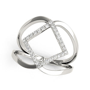 1/5 cttw 14k White Gold Interlaced Design Diamond Ring