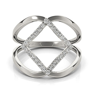 1/5 cttw 14k White Gold Interlaced Design Diamond Ring