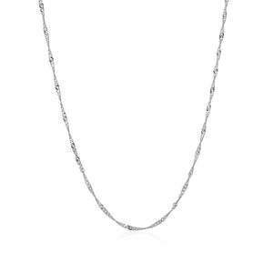 1.5mm 10k White Gold Singapore Chain